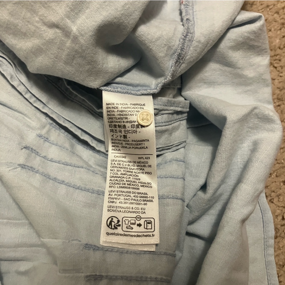 Levi's Light Blue Button Down Blouse - image 7